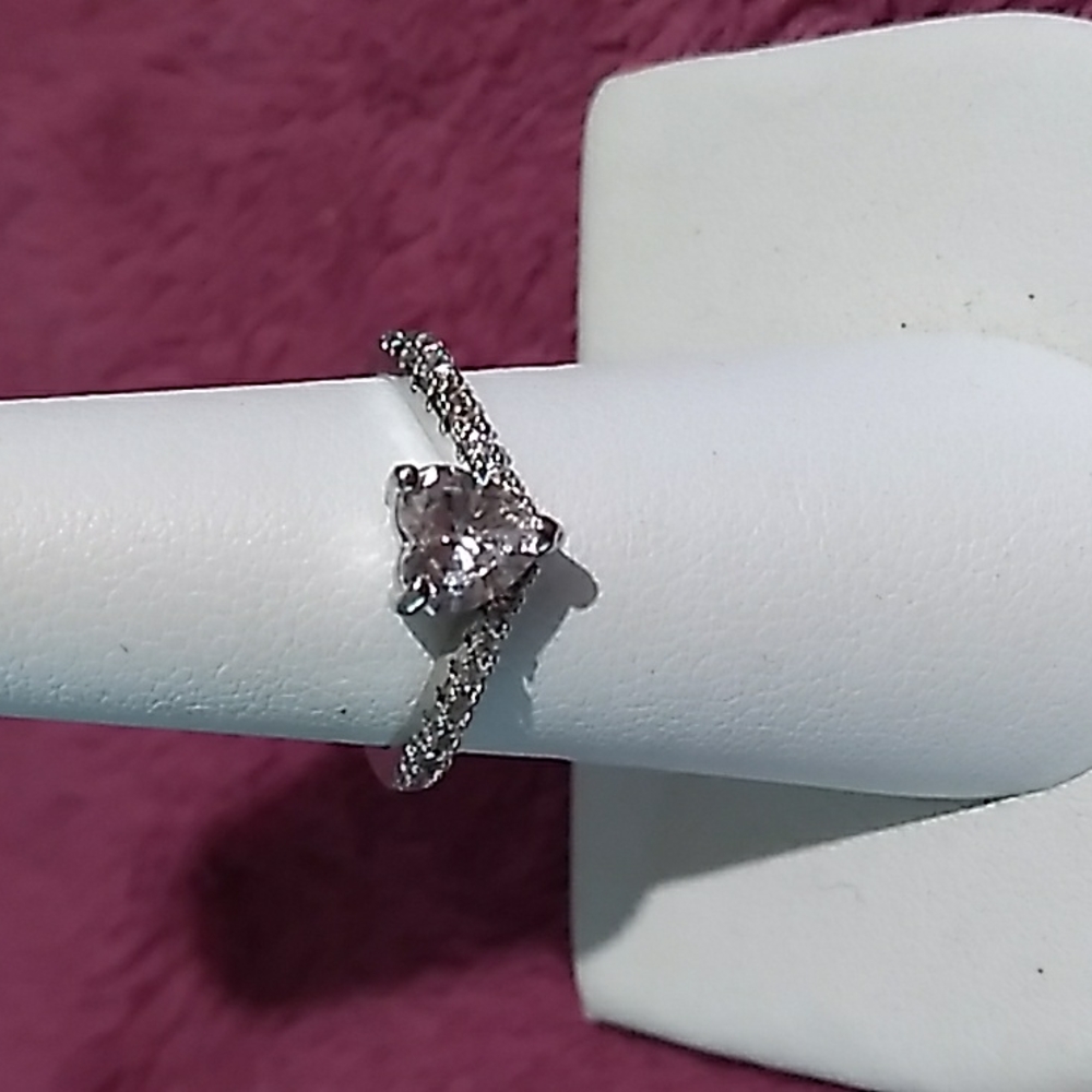 Sterling Silver White Sapphire Ring